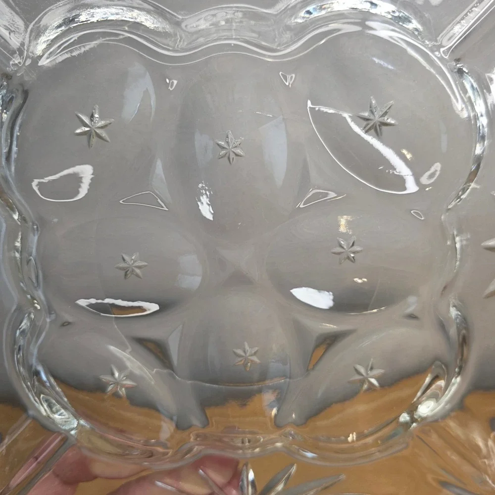 1960's Anchor Hocking Glass Early American Prescut Relish Deviled Egg Plate 12